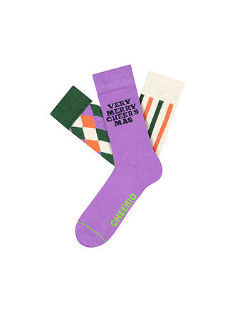 CHEERIO | Freizeitsocken Christmas Merry in Style 3er Pack | grün