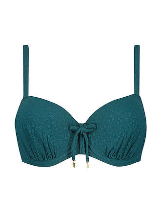CYELL | Damen Bikinioberteil Flora Teal | dunkelgrün