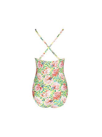 HOT STUFF | Damen Badeanzug Twisted Flower Power | grün