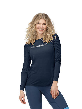NORRØNA | Damen Funktionsshirt falketind Equaliser Merino Round Neck | dunkelblau