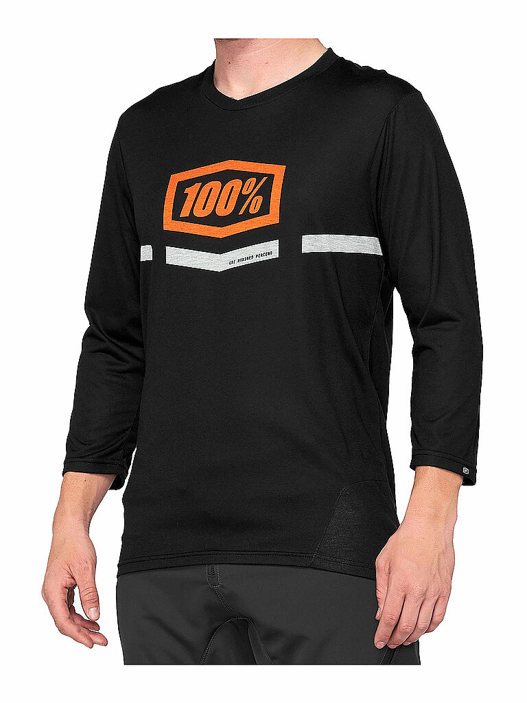 100% Herren Bikeshirt Airmatic 3/4 schwarz | XL