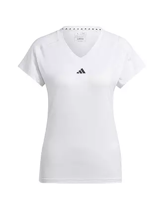 ADIDAS | Damen Fitnessshirt AEROREADY Train Essentials Minimal Branding V-Neck | weiss