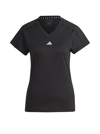 ADIDAS | Damen Fitnessshirt AEROREADY Train Essentials Minimal Branding V-Neck | schwarz