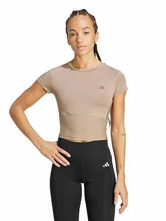 ADIDAS | Damen Fitnessshirt Hyperglam Ripp-Baby | braun
