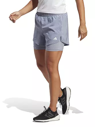 ADIDAS | Damen Fitnessshort AEROREADY Made for Training Minimal Two-in-One | hellblau