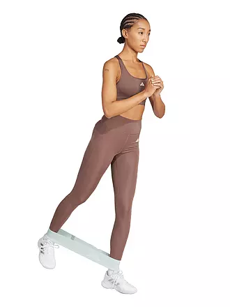 ADIDAS | Damen Fitnesstight Optime Essentials 3-Streifen 7/8 | braun