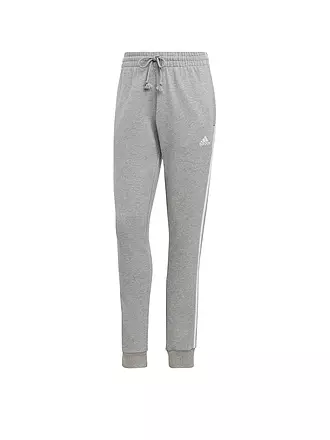 ADIDAS | Damen Jogginghose Essentials 3-Stripes French Terry Cuffed | hellgrau