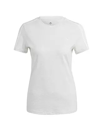 ADIDAS | Damen T-Shirt  LOUNGEWEAR Essentials Slim 3-Streifen | weiss