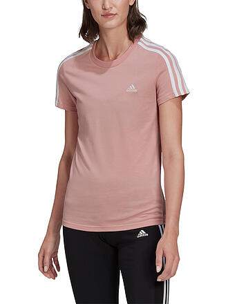 ADIDAS | Damen T-Shirt Essentials Slim 3-Streifen | rosa