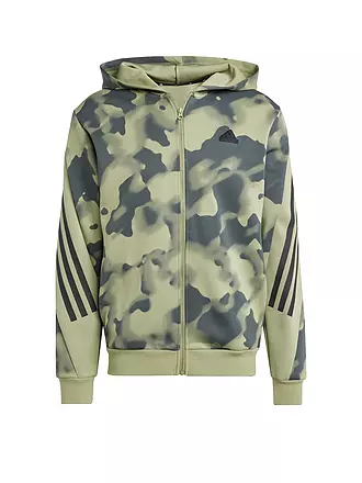 ADIDAS | Herren Kapuzenjacke Future Icons 3-Streifen Allover Print | olive