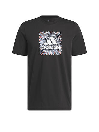 ADIDAS | Herren T-Shirt Sport Optimist Sun Logo Sportswear Graphic | schwarz