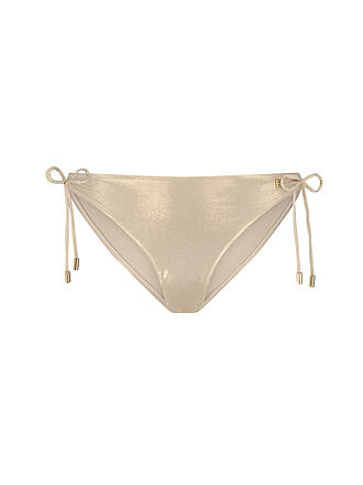 BEACHLIFE | Damen Bikinihose Gold Champagne side tie | gold