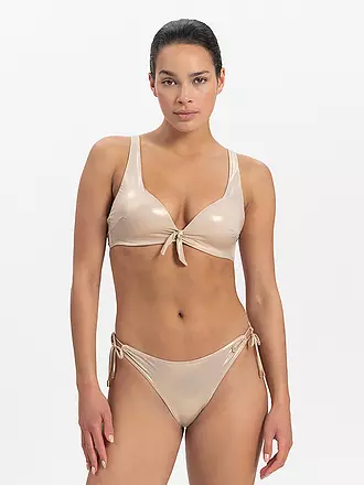 BEACHLIFE | Damen Bikinihose Gold Champagne side tie | gold