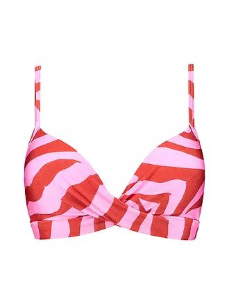 BEACHLIFE | Damen Bikinioberteil Twist Pink Zebra | pink