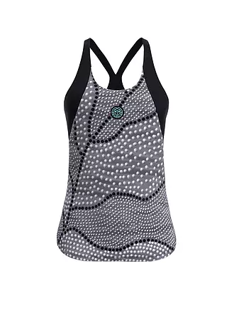 BIDI BADU | Damen Tennis Tanktop Protected Leafs | schwarz