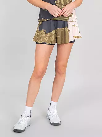 BIDI BADU | Damen Tennisskort Colortwist Printed Wavy | olive