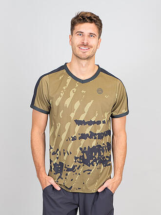 BIDI BADU | Herren Tennisshirt Pure Wild V-Neck Tee | olive