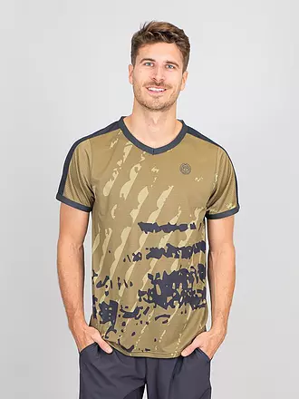 BIDI BADU | Herren Tennisshirt Pure Wild V-Neck Tee | olive