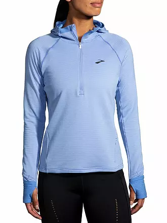 BROOKS | Damen Laufshirt Dash 1/2 Zip Hooded | hellblau