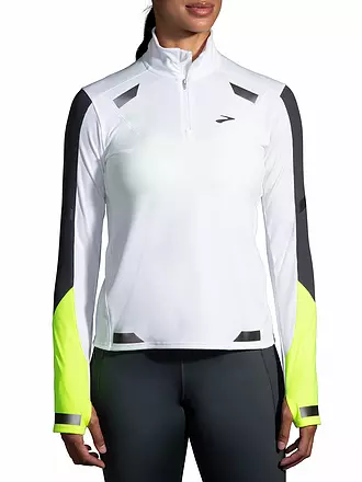 BROOKS | Damen Laufshirt Run Visible 1/2 Zip | weiss