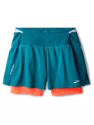 BROOKS | Damen Laufshort High Point 2in1 | blau
