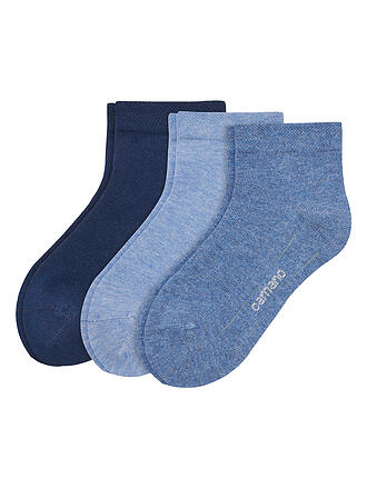 CAMANO | Mädchen Kurzsocken CA-Soft Quarter 3er Pkg. | blau