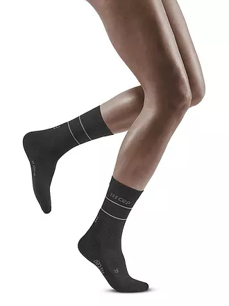 CEP | Damen Laufsocken Reflective Mid Cut Socks | schwarz