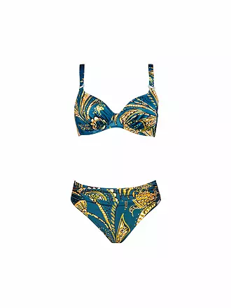 CHARMLINE | Damen Bikini Satin Fruits | petrol