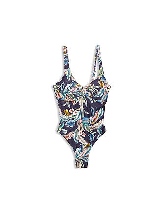 ESPRIT | Damen Badeanzug mit Tropical Print | blau