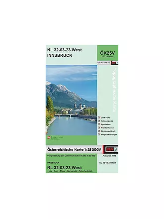 FREYTAG & BERNDT | BEV-Karte 2223-West, Innsbruck 1:25.000 | keine Farbe