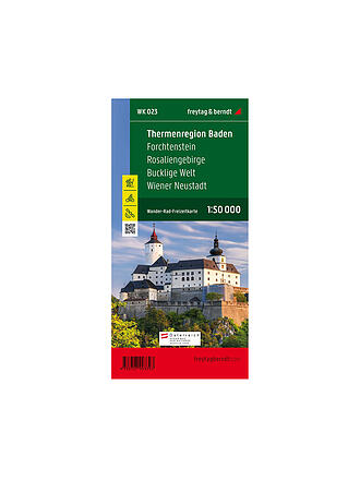 FREYTAG & BERNDT | Wanderkarte WK 023 Thermenregion Baden - Forchtenstein - Rosaliengebirge - Bucklige Welt - Wiener Neustadt, 1:50.000 | keine Farbe