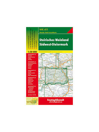 FREYTAG & BERNDT | Wanderkarte WK 411 Steirisches Weinland - Südwest-Steiermark, 1:50.000 | keine Farbe