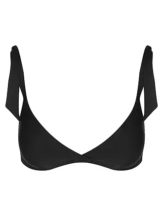 HOT STUFF | Damen Bikinioberteil mit Maschen Solids | schwarz