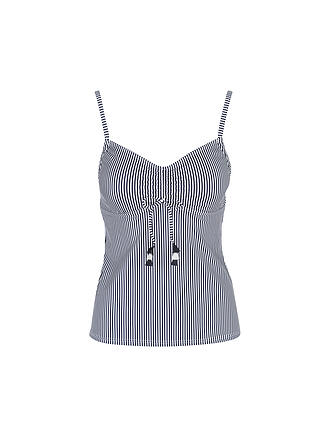 HOT STUFF | Damen Tankinioberteil Stripes | blau