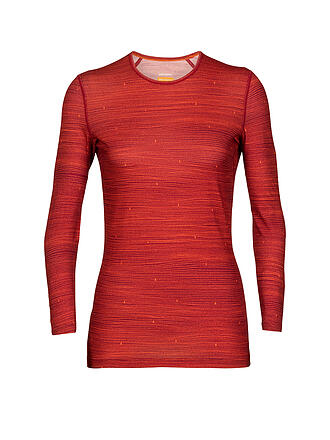 ICEBREAKER | Damen Funktionsshirt Merino 200 Oasis Ski Stripes | rot