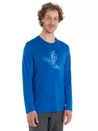 ICEBREAKER | Herren Funktionsshirt Merino Tech Lite II  Skiing Yeti | blau