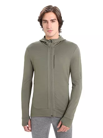 ICEBREAKER | Herren Kapuzenjacke Quantum | olive