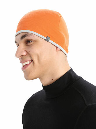 ICEBREAKER | Mütze Merino Pocket wendbar | orange