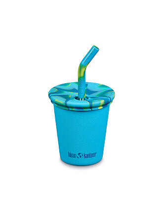 KLEAN KANTEEN | Edelstahl Trinkbecher Kid Cup 296ml mit Deckel und Trinkhalm | blau