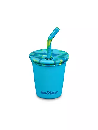 KLEAN KANTEEN | Edelstahl Trinkbecher Kid Cup 296ml mit Deckel und Trinkhalm | blau