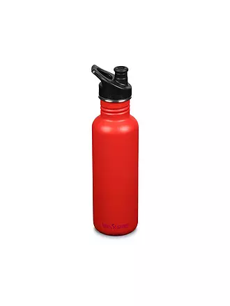 KLEAN KANTEEN | Edelstahl Trinkflasche Classic 800ml Sport Cap Black | rot