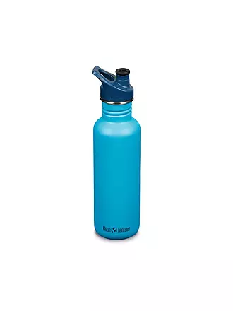 KLEAN KANTEEN | Edelstahl Trinkflasche Classic 800ml Sport Cap Retro Dot | blau