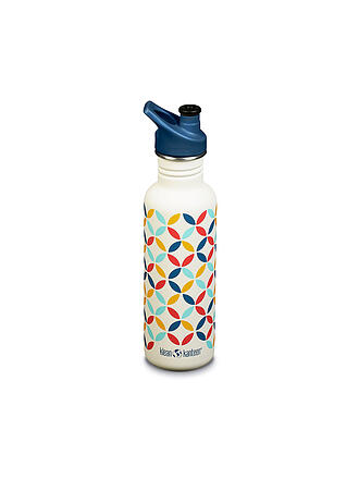 KLEAN KANTEEN | Edelstahl Trinkflasche Classic 800ml Sport Cap Retro Dot | bunt