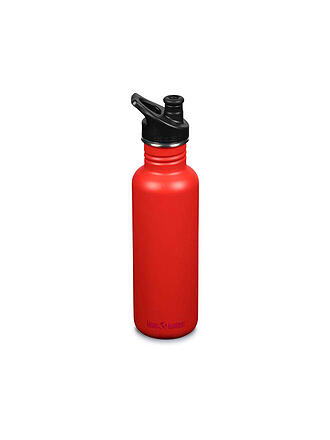 KLEAN KANTEEN | Edelstahl Trinkflasche Classic 800ml Sport Cap Tiger Lily | schwarz
