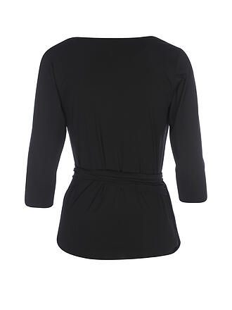 LOUNGE CHERIE | Damen Yogashirt Mira zum Wickeln | schwarz