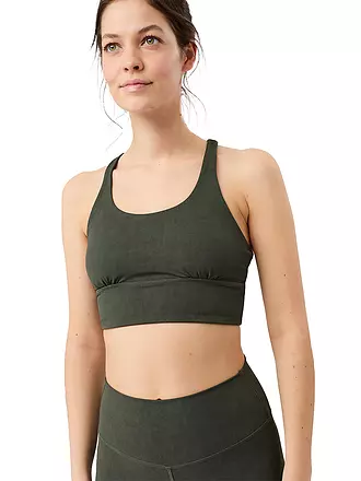 MANDALA | Damen Sport-BH Mono Printed Medium Support | dunkelgrün
