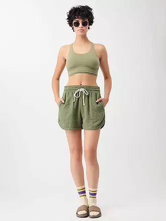 MANDALA | Damen Yoga Short Santa Monica | dunkelgrün