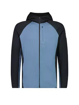 MONS ROYALE | Herren Fleecejacke Approch Merino Gridlock Hoodie | blau