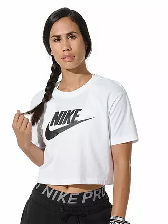 NIKE | Damen T-Shirt  Sportswear Essential Cropped | weiss