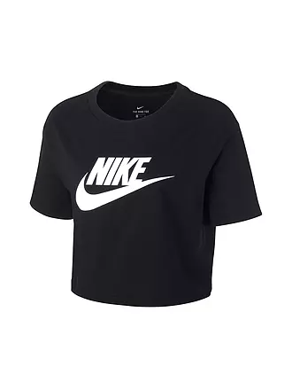 NIKE | Damen T-Shirt  Sportswear Essential Cropped | schwarz